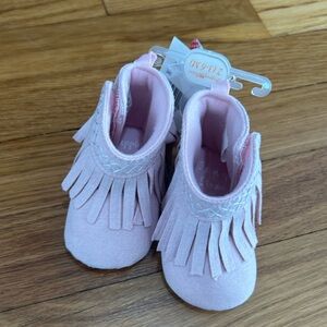 Pink Fringe Moccasins for Kids